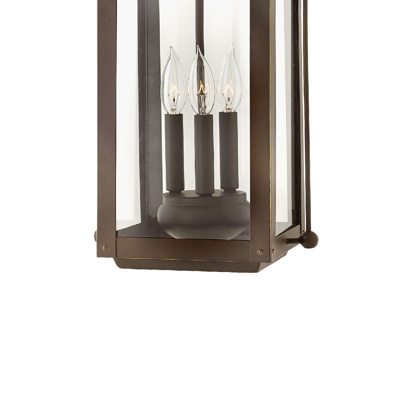 Anchorage 3-Light Outdoor Hanging Carriage Lantern w/ LED Included, Light Oiled Bronze, Incandescent