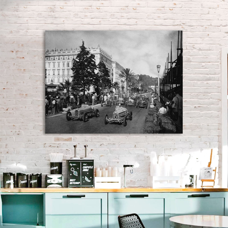 Start Of The 1933 Nice Grand Prix - No Frame Print on Canvas, 70cm H x 100cm W x 4cm D