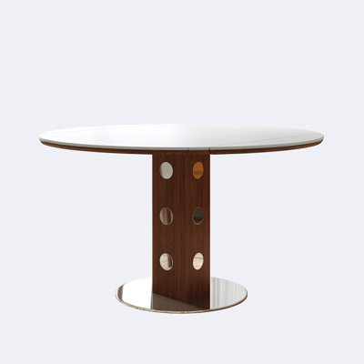 47.2" Extendable Multifunctional Round Dining Table for 4-6