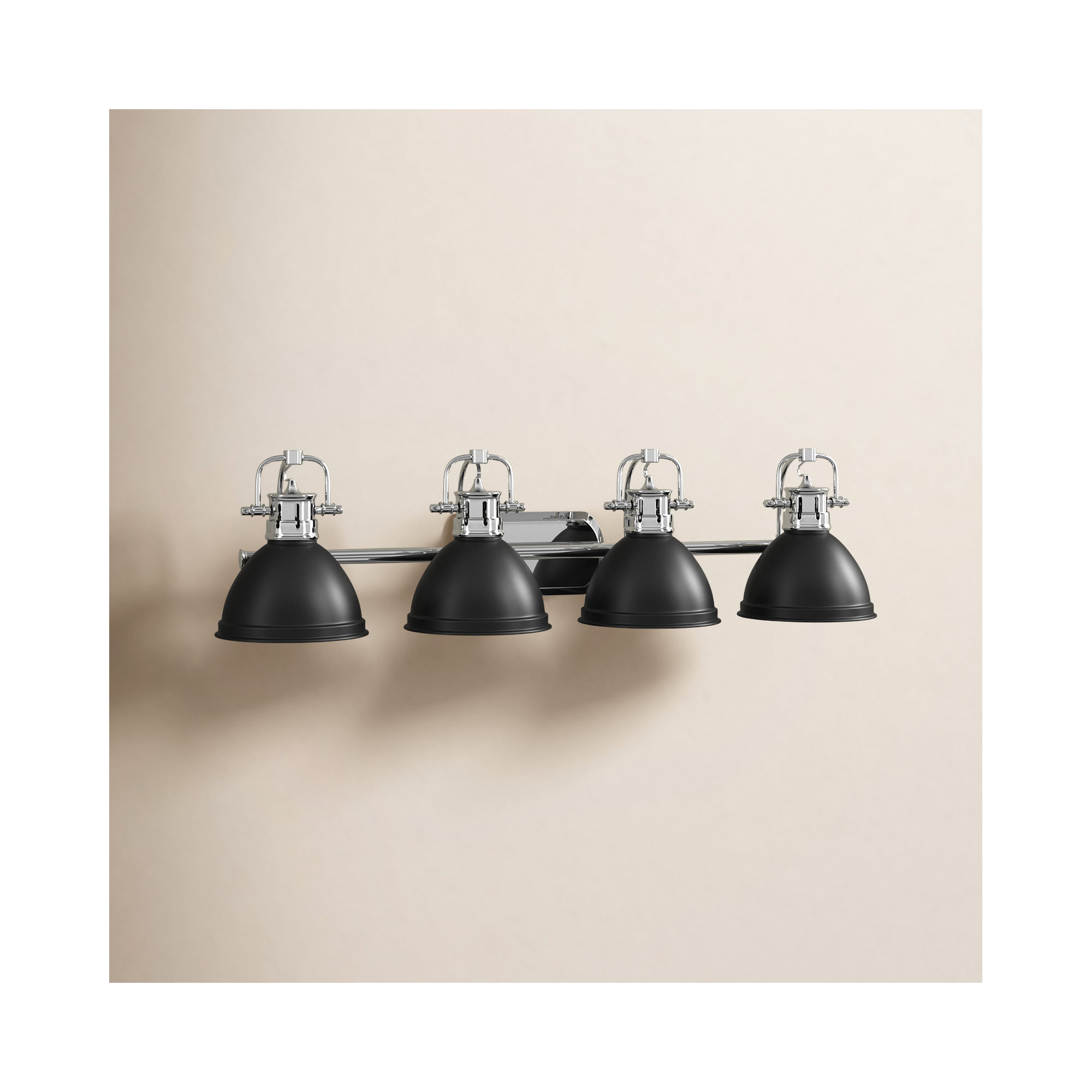 Calico 4 Light Dimmable Vanity Light, Matte Black, Matte Black