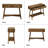 Asante 39" Tall Walnut Console Table With Geometric Fluted 2-Drawers And Open Storage Shelf