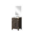 Meuble-lavabo en chêne brun avec comptoirs en acrylique poli à la main - comptoir de salle de bain Largeur compacte-121307661