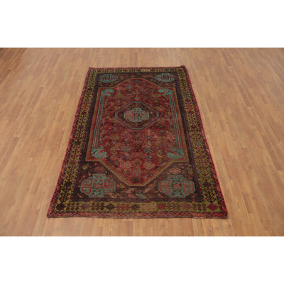 Antique Wool Traditional Oriental Area Rug 5x8