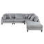 Canapé modulaire 5 pièces gris en velours côtelé gris pour le salon - 2 fauteuils sans accoudoirs, sièges d'angle, 1 siège rembourré en mousse 2 1 coussins de dossier et de siège réversibles