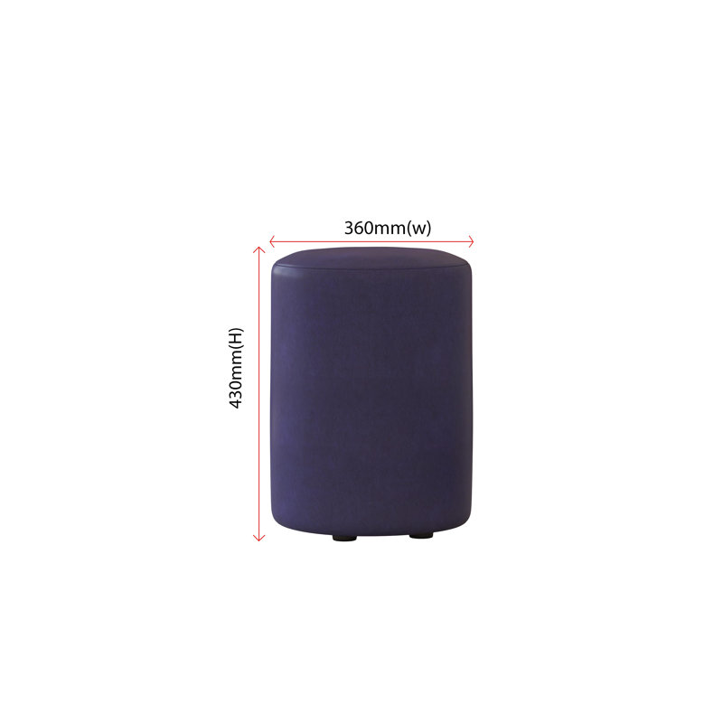 Faux Leather Round Stool Seating , Blueberry Blue