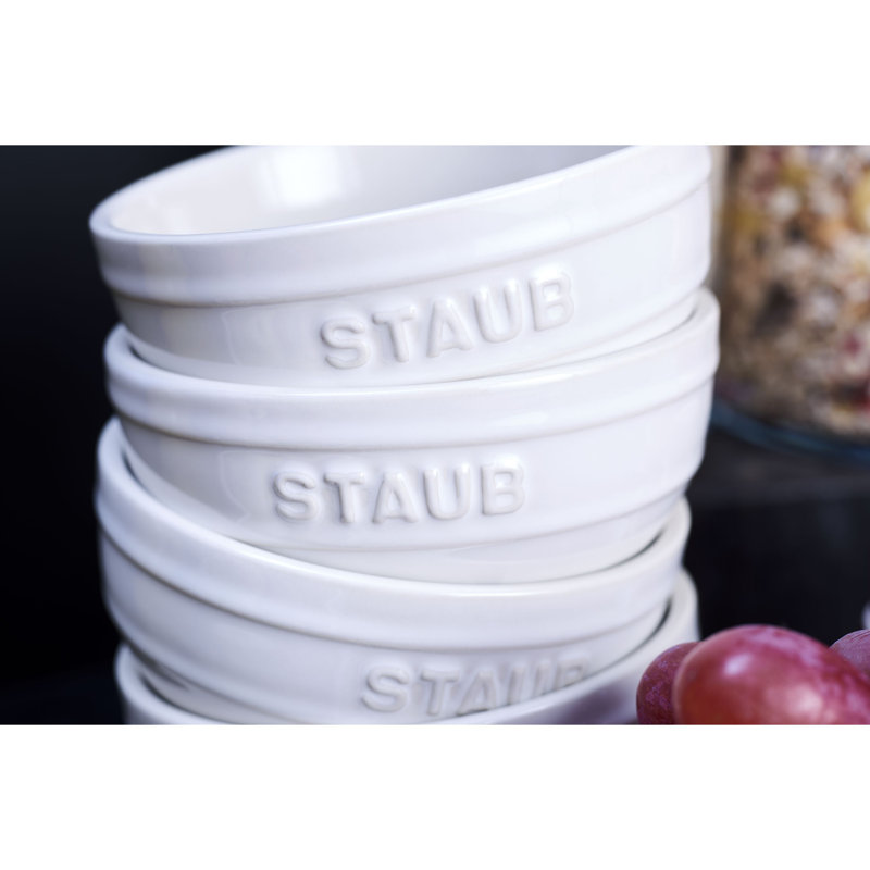 Staub White Ceramic 2-Piece Round Bowl Set