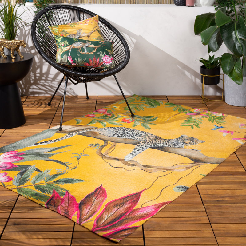 Leopard Floral 120cm X 170cm Indoor / Outdoor Area Rug