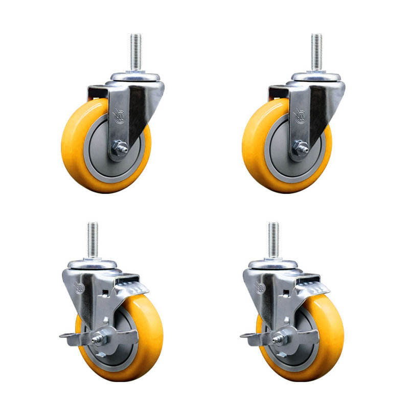 Poly Wheel Swivel 5/8 Inch Threaded Stem Caster Service Caster