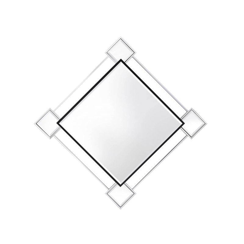 Asbury Mirrored & Chrome Finish Accent Mirror (Assembled)