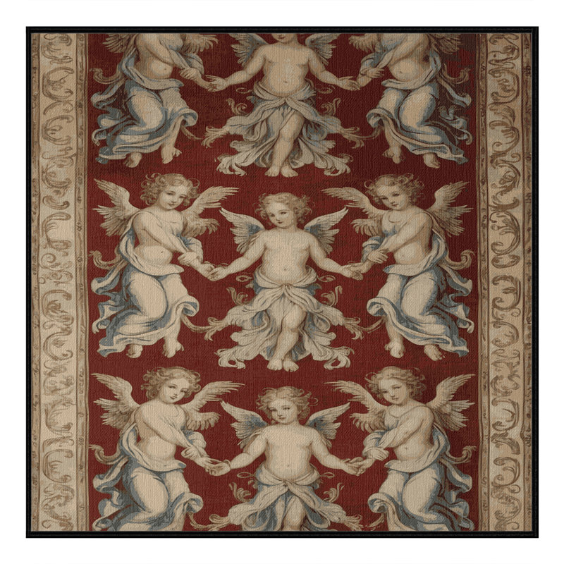 Tapis brun français lavable à la machine, Carré 6 pi