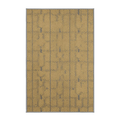 Machine Washable Trellis Brown Area Rug