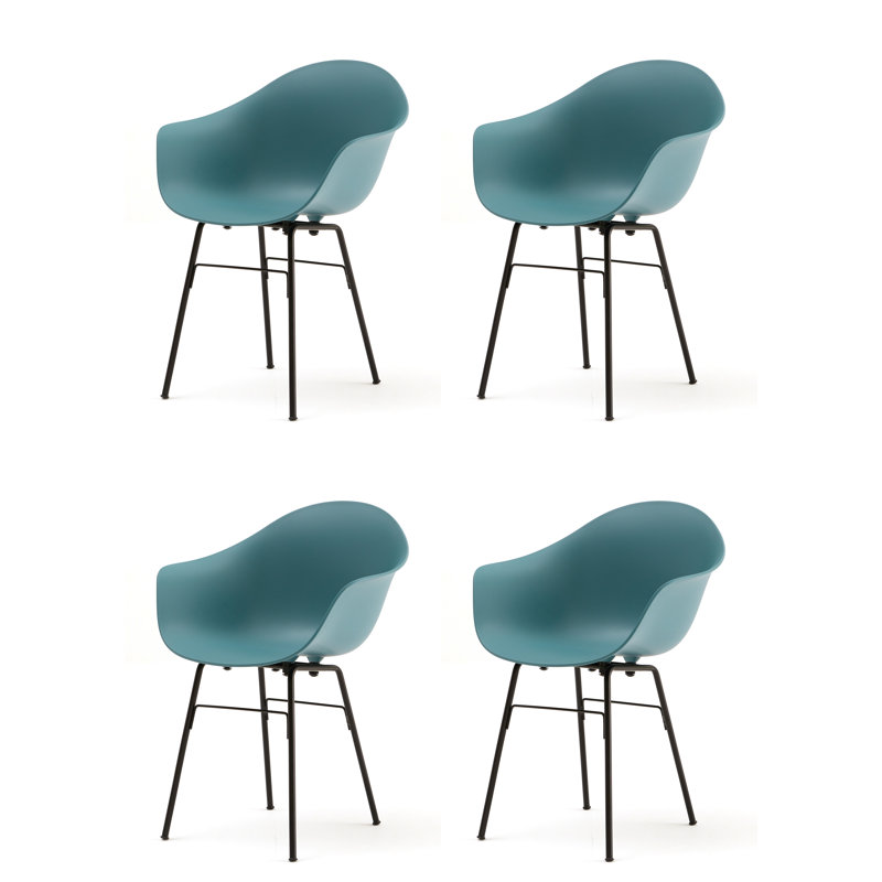TA Armchair (Set of 4), Ocean Blue/Black