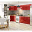 OLIWIA corner kitchen base cabinet in white and red gloss