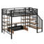 Lit mezzanine en métal avec escalier, table de rangement basse et tablettes de rangement-1244220019