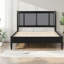 Grands lits durables avec tête de lit tapissier noire, structure en bois massif pour les chambres élégantes