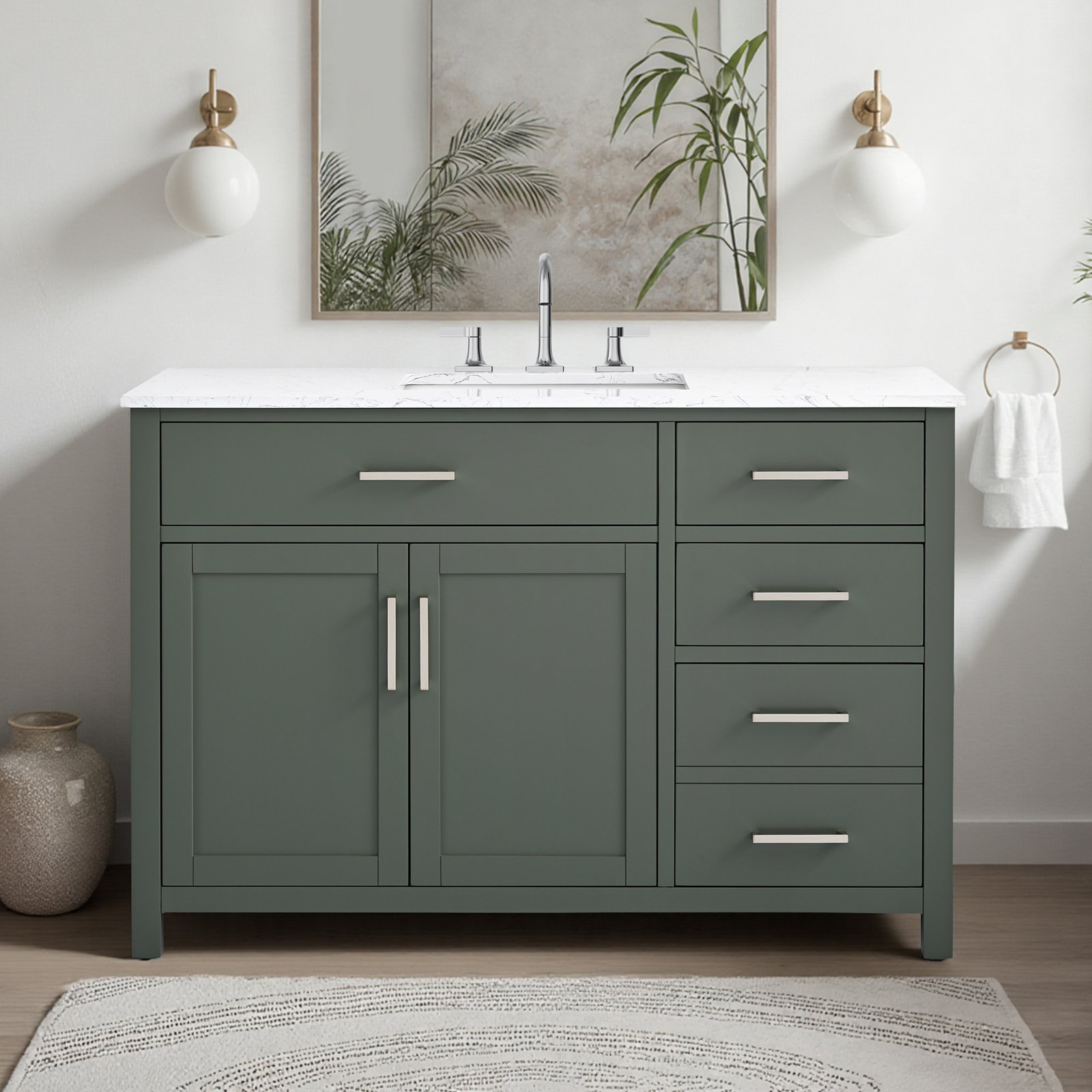 Shamar 48" Single Bathroom Vanity, Vintage Green