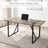 55 Inch Modern Industrial Rectangular Dining Table With Black Metal Legs-1327661875