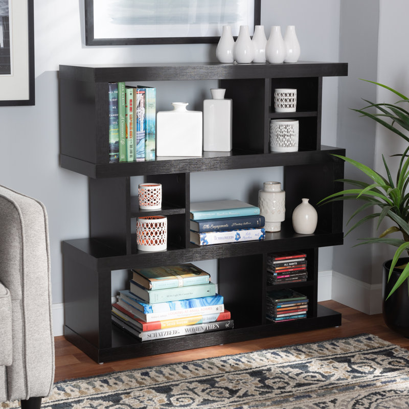 89cm H x 89cm W Solid Wood Geometric Bookcase
