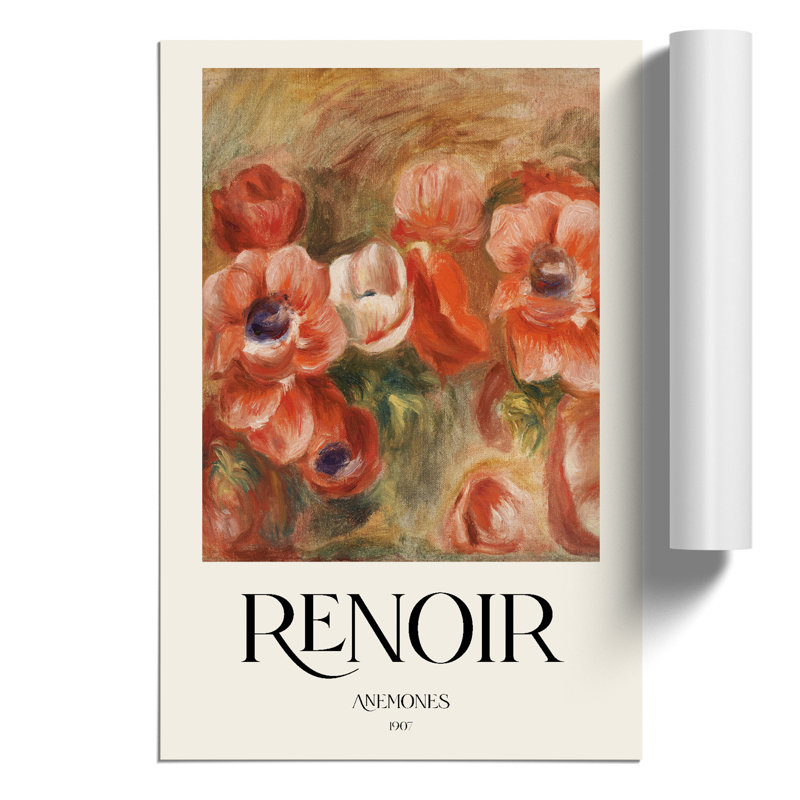 Anemones Print by Pierre Auguste Renoir - Frameless Print, 42cm H x 30cm W x 0.1cm D