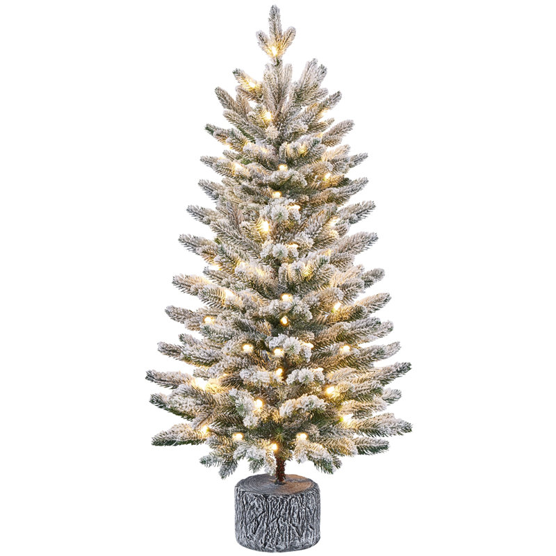 Lighted Artificial Fir Christmas Tree, 3.08ft H