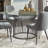 Leonidas Round Glass Top Metal Base Dining Table