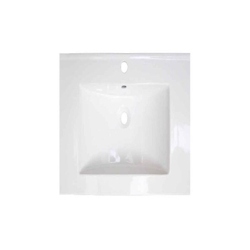 Plateau de meuble-lavabo simple 23,6 po en blanc avec lavabo