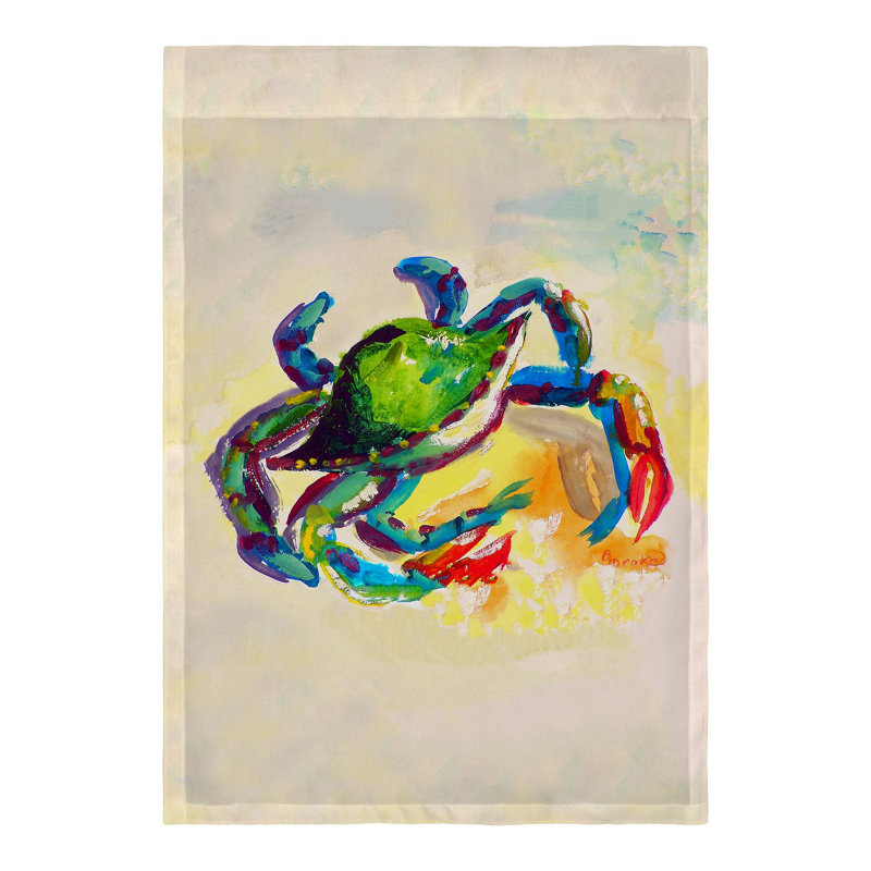 Drapeau de jardin 40 x 28 en polyester 1 face crabe, H 18 po x l 12,5 po