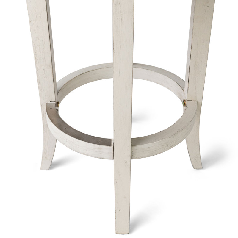 Eva Weathered Oak Round Backless Swivel Counter Stool