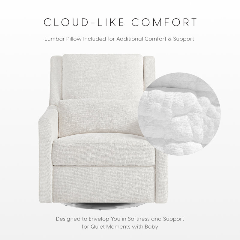 Seoul Power Recliner With USB-C Charging Ports, Nightlight & Lumbar Pillow, Sand, Ivory