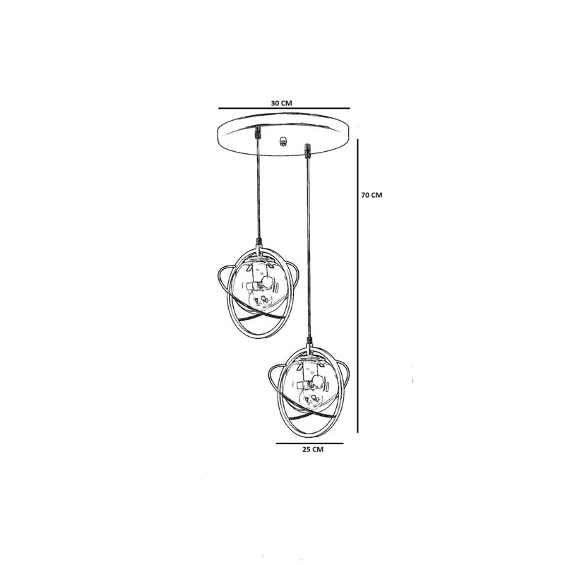 Chandle Chandelier, Antique/Fume
