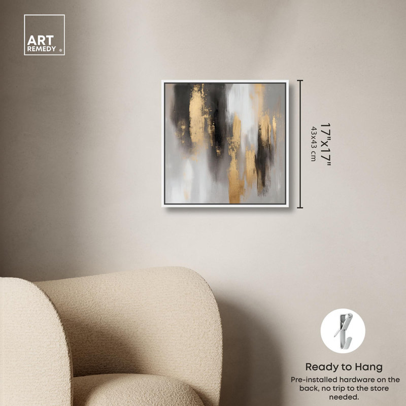 «Gleaming Abyss II» par Art Remedy, H 17 po x l 17 po, Blanc, Cadre flottant
