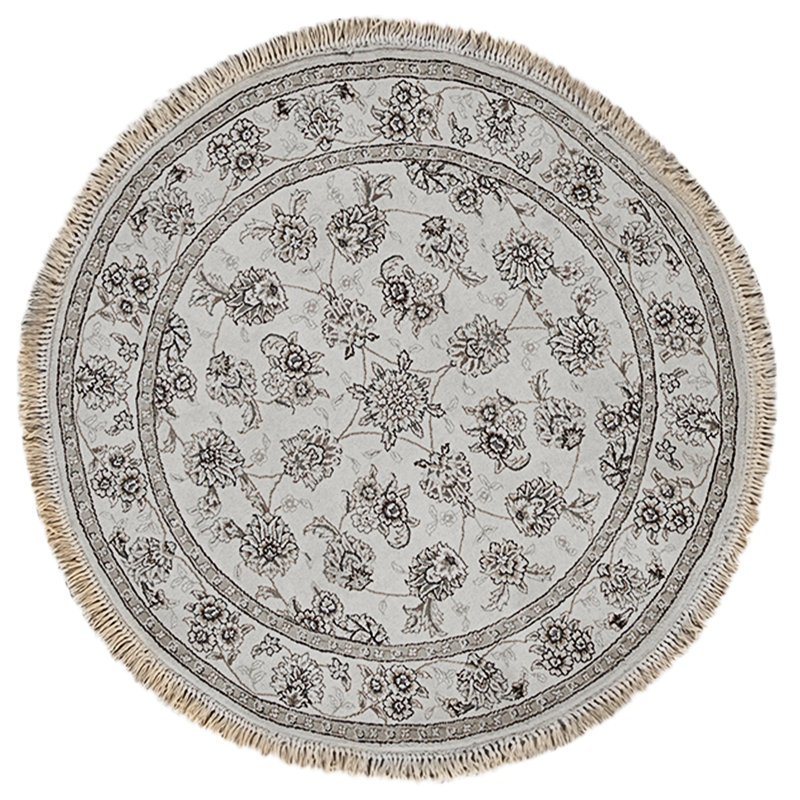 High-Quality Hand-Knotted Ivory Area Rug