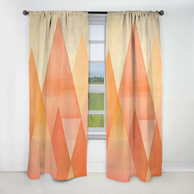 Highfill - Abstract Shapes Curtain - Blackout Abstract Curtain - 1 Panels, 52" W x 90" L