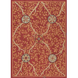 Gros Point Needlepoint Hand Knotted Wool Area Rug in Red