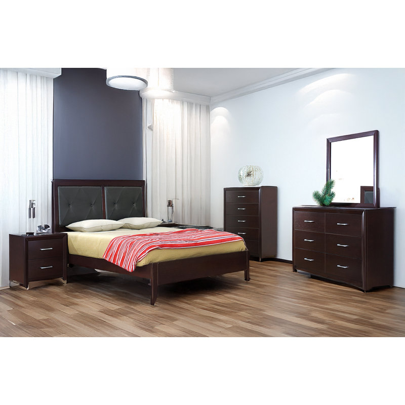 Ensemble de chambre avec lit tapissier Floyd, Simple