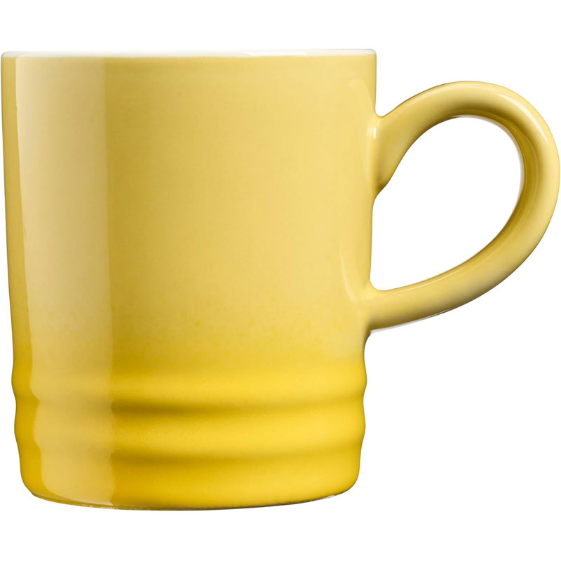Set of 4 Stoneware Mug Set 350ml Drinking Cups, Yellow