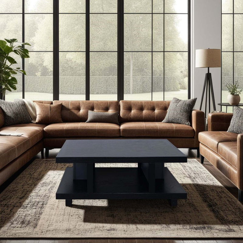 Table basse Laurel Canyon, aucun assemblage requis, Noir