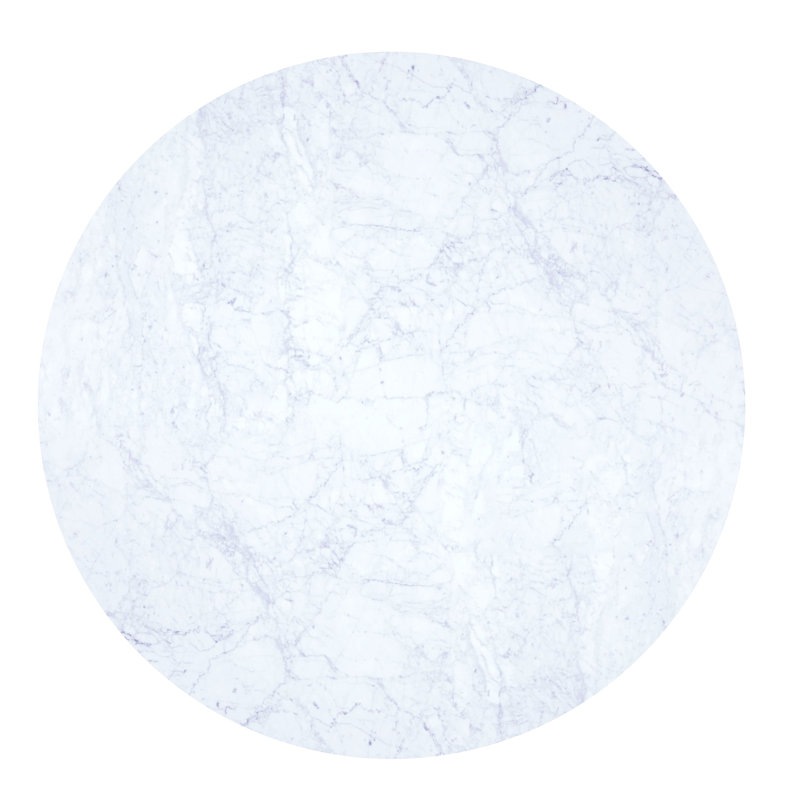 Galbaugh Round Marble Top Metal Base Dining Table