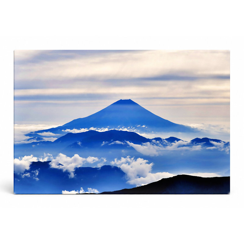 Mont Fuji au-dessus des nuages - art mural sur toile paysage, 14" W x 11" H