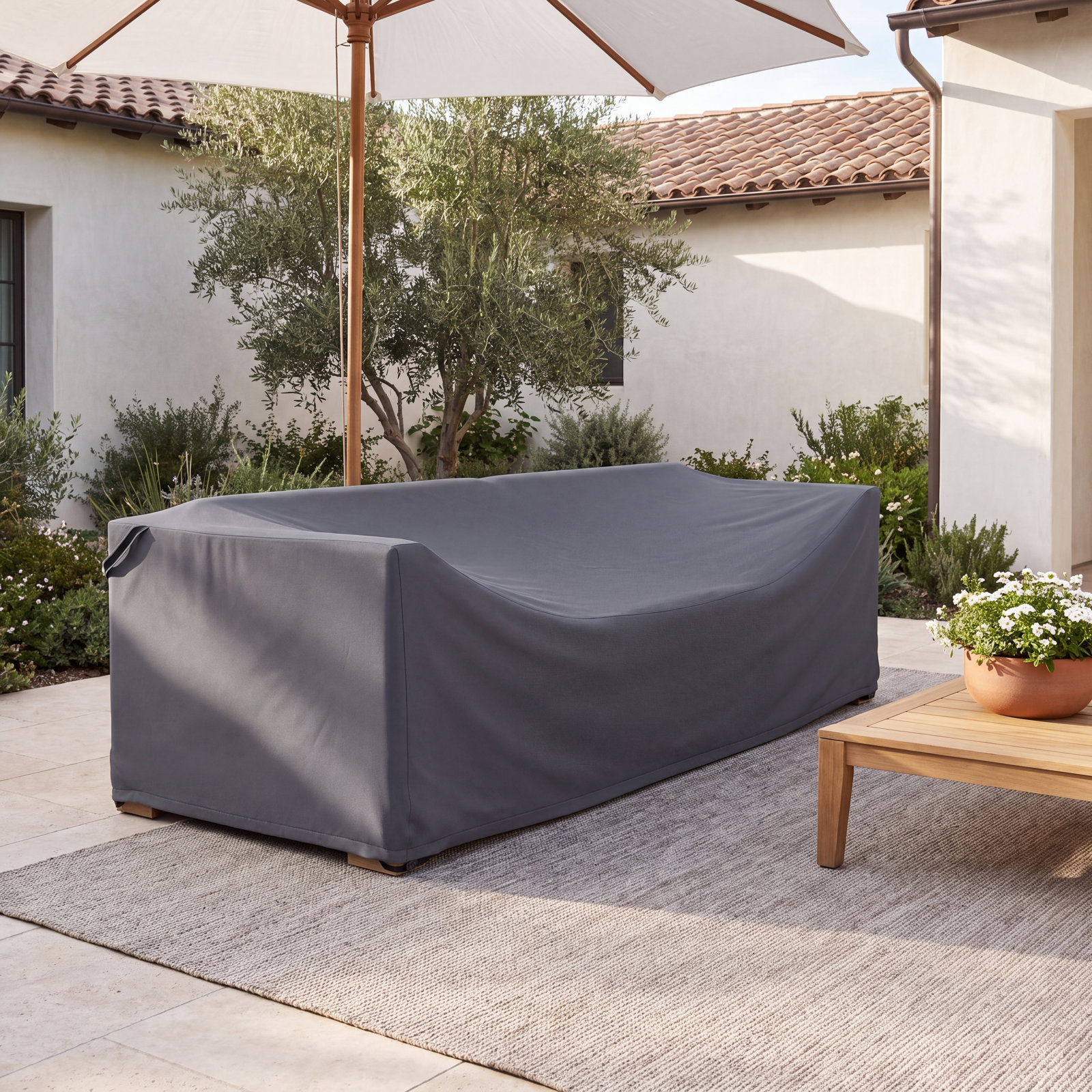 90" Teak Outdoor Patio Loveseat Cover