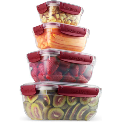 Plastic Food Storage Containers with Airtight Lids (Set of 4)