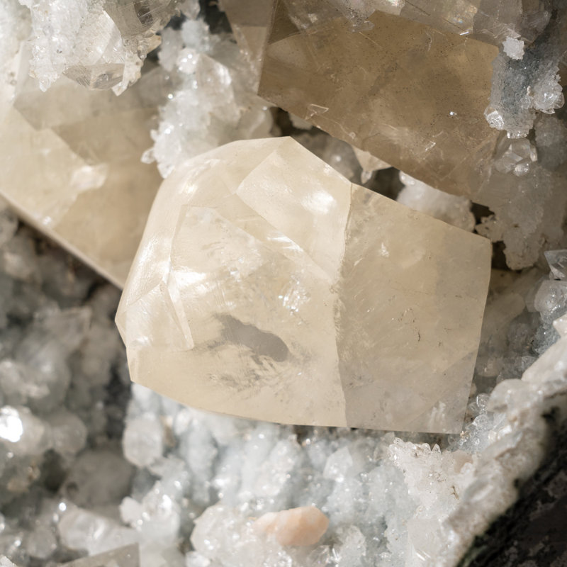 Genuine Calcite with Apophyllite Geode