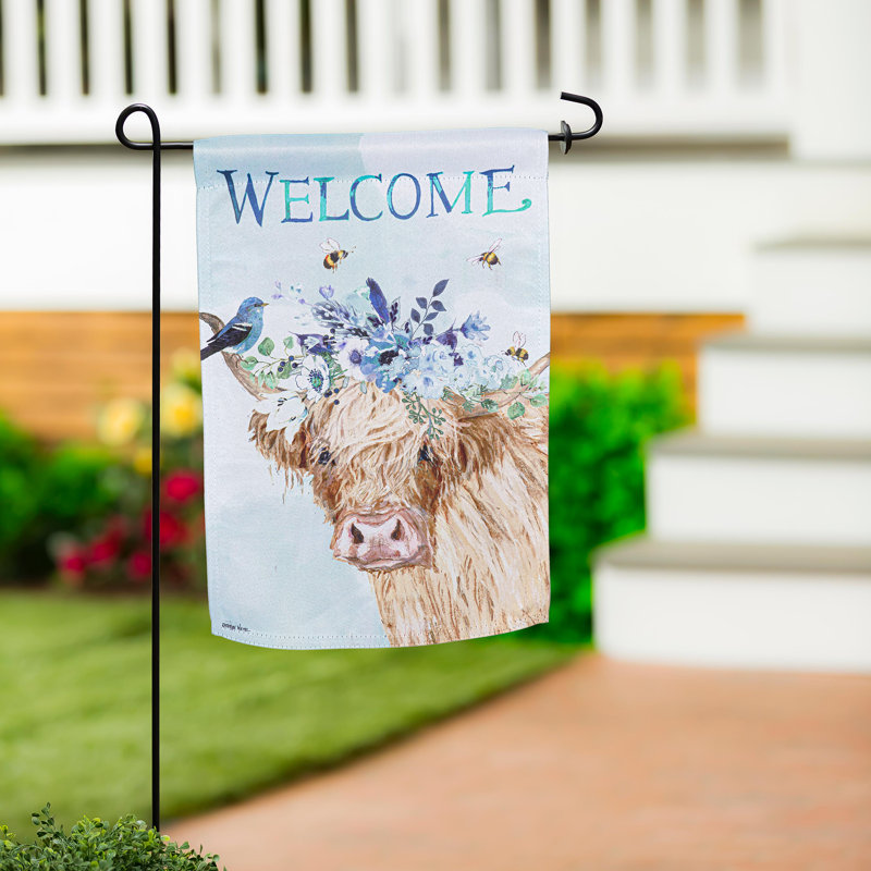 Drapeau de jardin floral en suède