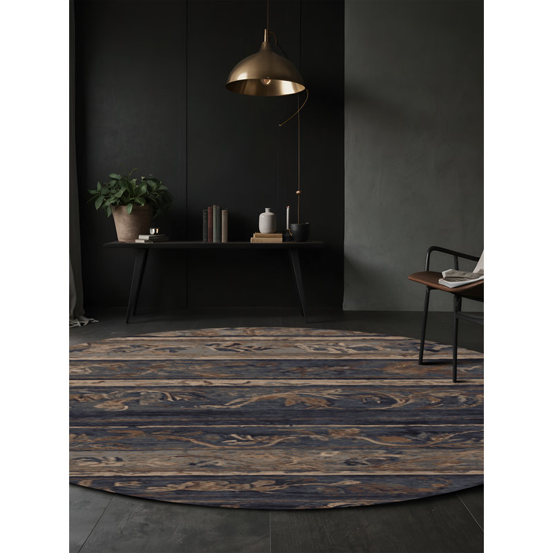 Tapis mauve soyeux et moelleux, Rond 3 pi