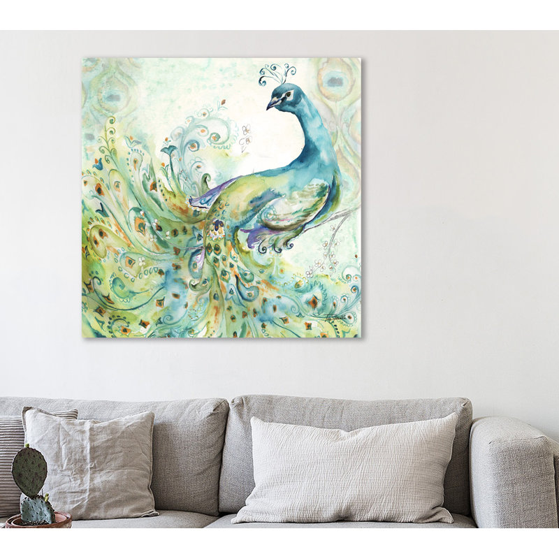 « bohémien peacock ii », reproduction sur toile tendue, H 48 po x l 48 po