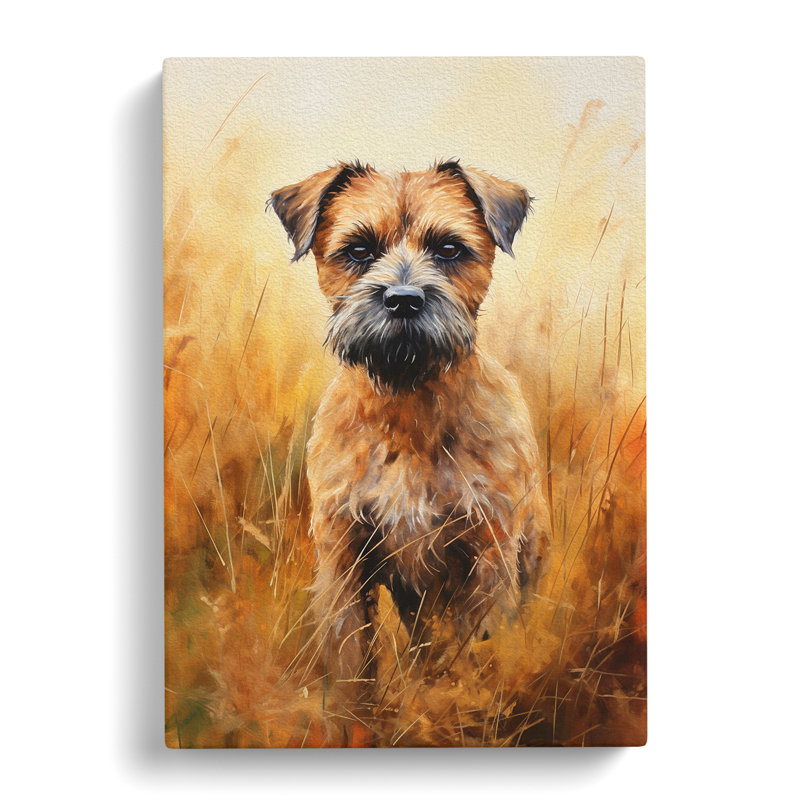 Border Terrier Impressionism No.2 - Wrapped Canvas, 60cm H x 40cm W x 3cm D