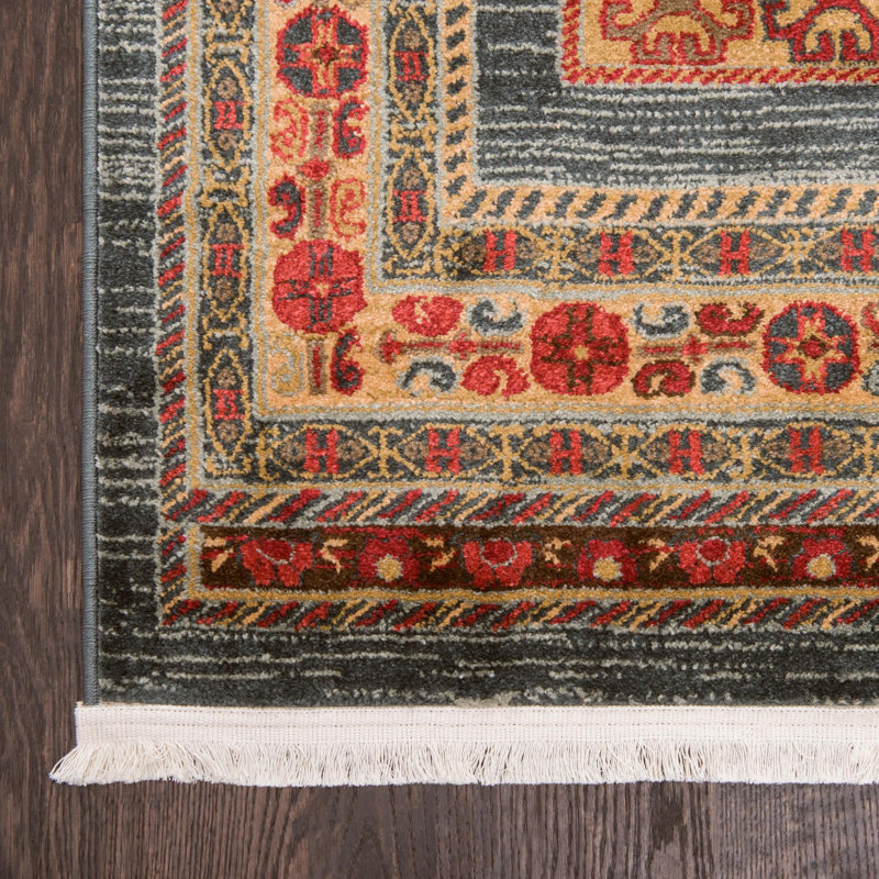 Tapis à motif géométrique Jaeden, Rectangle 9 pi x 12 pi 2 po, Tanné