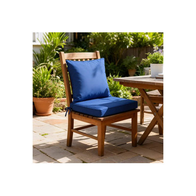 Ensemble de coussins d'extérieur (2 pièces) - Résistant aux intempéries et aux rayons UV, convient aux chaises de salon, Adirondack et osier, bleu royal