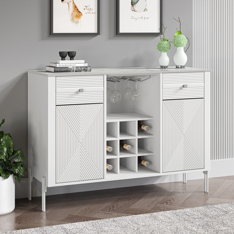 White Breeonna 42'' Bar Cabinet