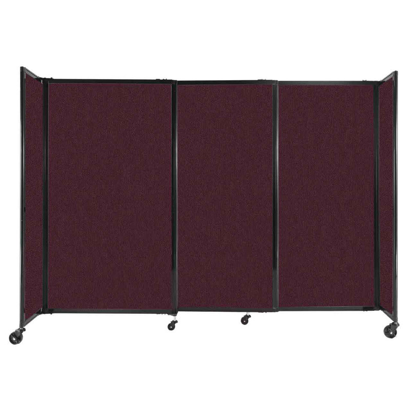 Cloison portative coulissante en tissu StraightWall, H 60 po x l 86 po x P 1 po, Canneberge